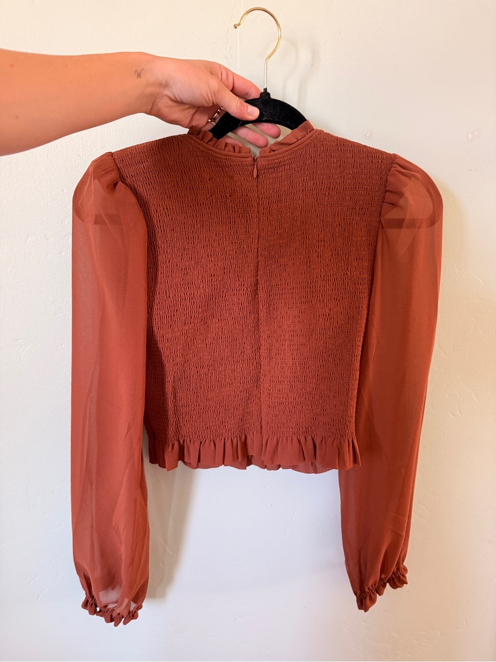 NWT Atitzia Wilfred Tempest Blouse in Anise Brown Size Small - Picture 5 of 6